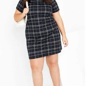 Blue Plaid Shift Dress